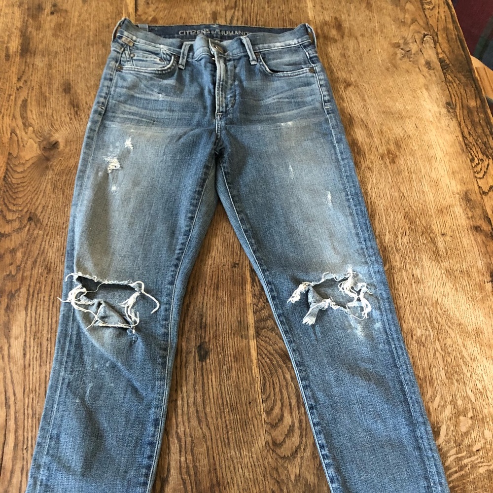 Citizens of Humanity high rise crop distress jeans